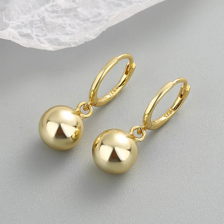 Ball Pendant Drop Earrings Gold Color