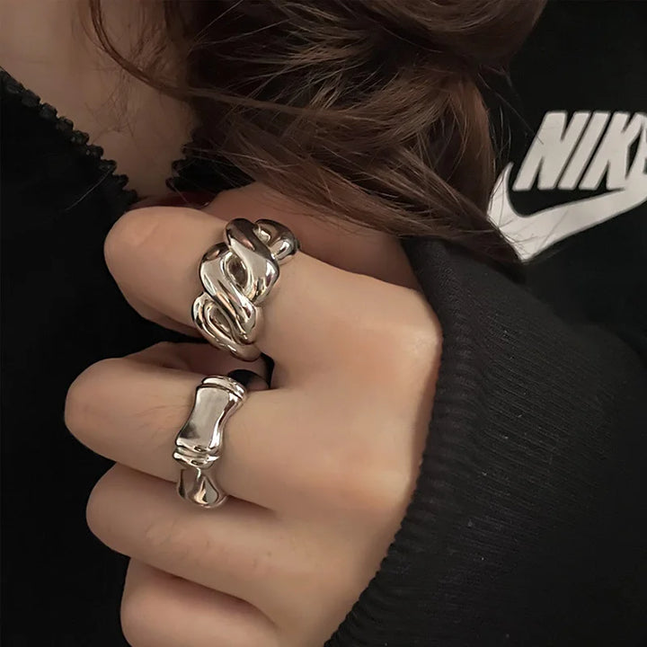 Bamboo Joint Geometric Ring