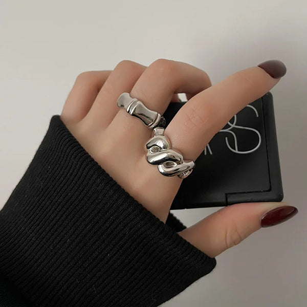 Bamboo Joint Geometric Ring