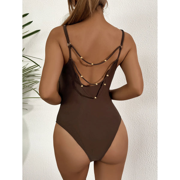 Beaded Backless Swimsuit