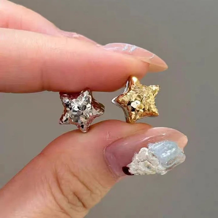 Bicolor Star Hoop Earrings Earrings