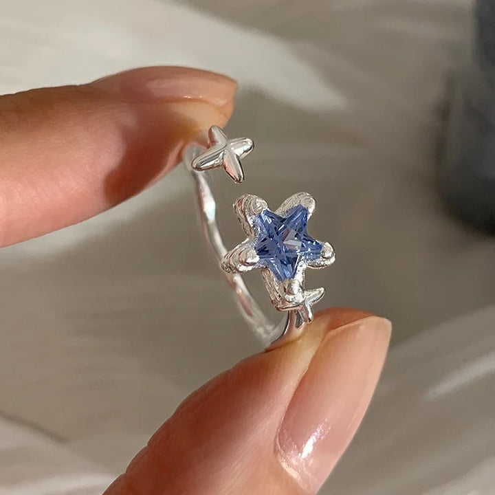 Blue Star Vintage Rings Style B resizable