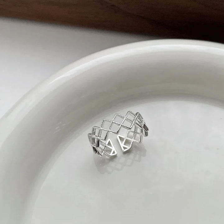 Blue Stone Grid Rings Style A resizable