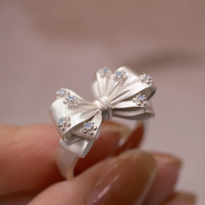 Bowknot Blue Zircon Ring