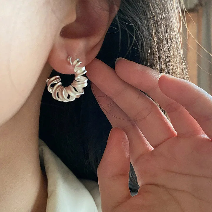 C-Shaped Spiral Earrings
