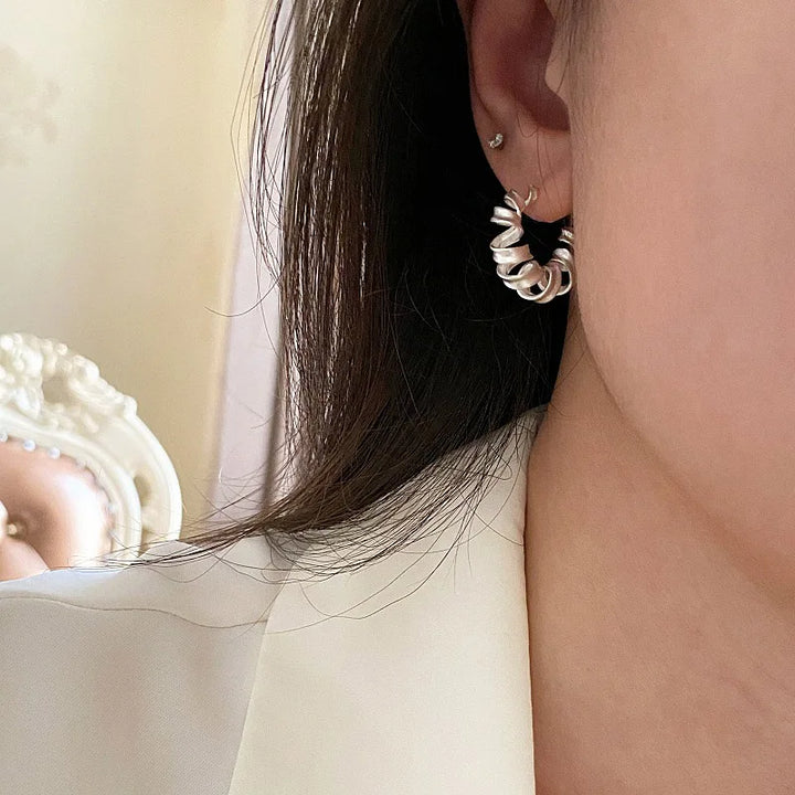 C-Shaped Spiral Earrings