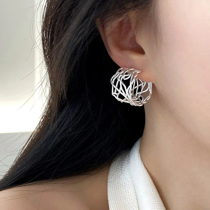 C-Shaped Weave Earrings