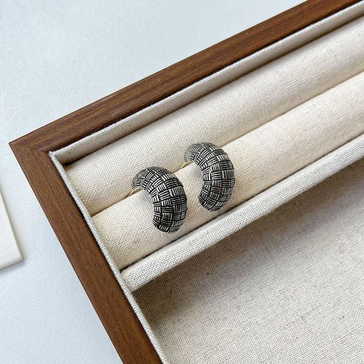 C-Shaped Weave Geometric Earrings Earrings