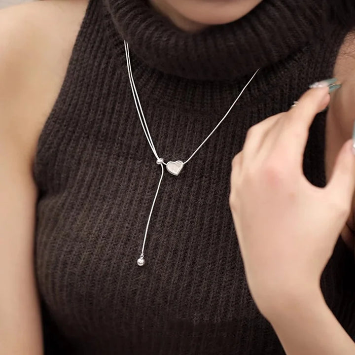 Chain Heart Pull Necklace Necklace