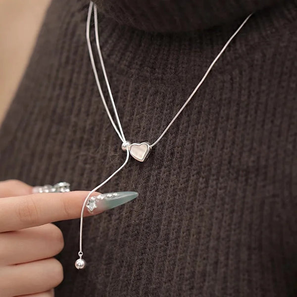 Chain Heart Pull Necklace