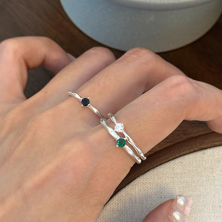 Colorful Zircon Thin Ring