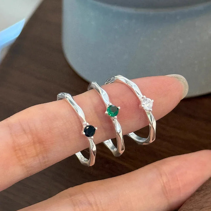 Colorful Zircon Thin Ring