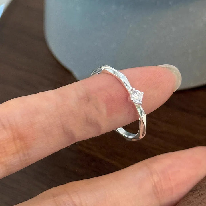 Colorful Zircon Thin Ring Style A resizable