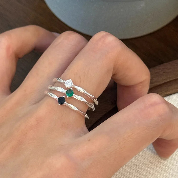 Colorful Zircon Thin Ring