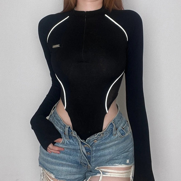Contrast Striped Bodysuit