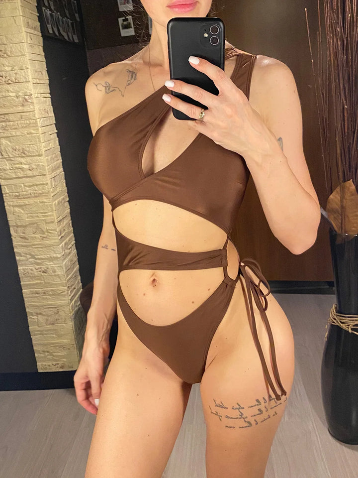 Cut Out Asymmetric Swimsuit