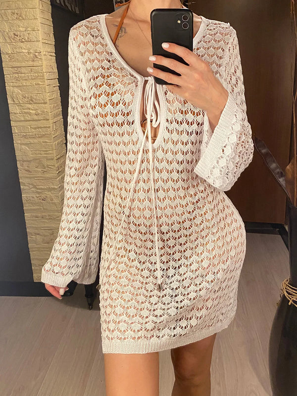 Cut Out Knitted Tunic Cover Up