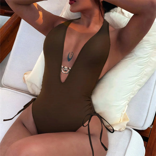 Deep V Scrunch Swimsuit