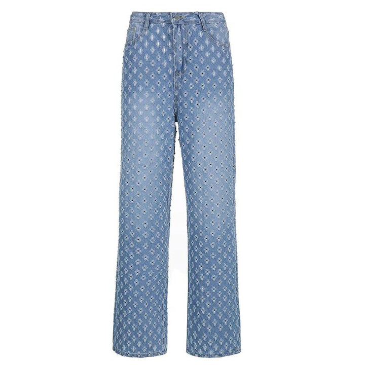 Multi Distressed Holes Jean - Cargo Chic
