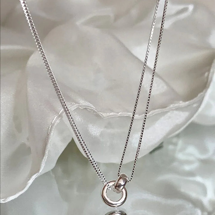 Double Circle Minimalist Necklace Necklace
