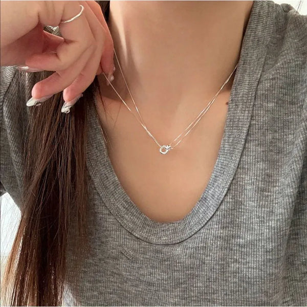 Double Circle Minimalist Necklace