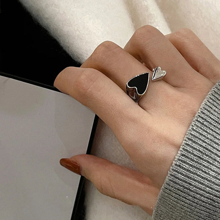 Dual Black Heart Ring
