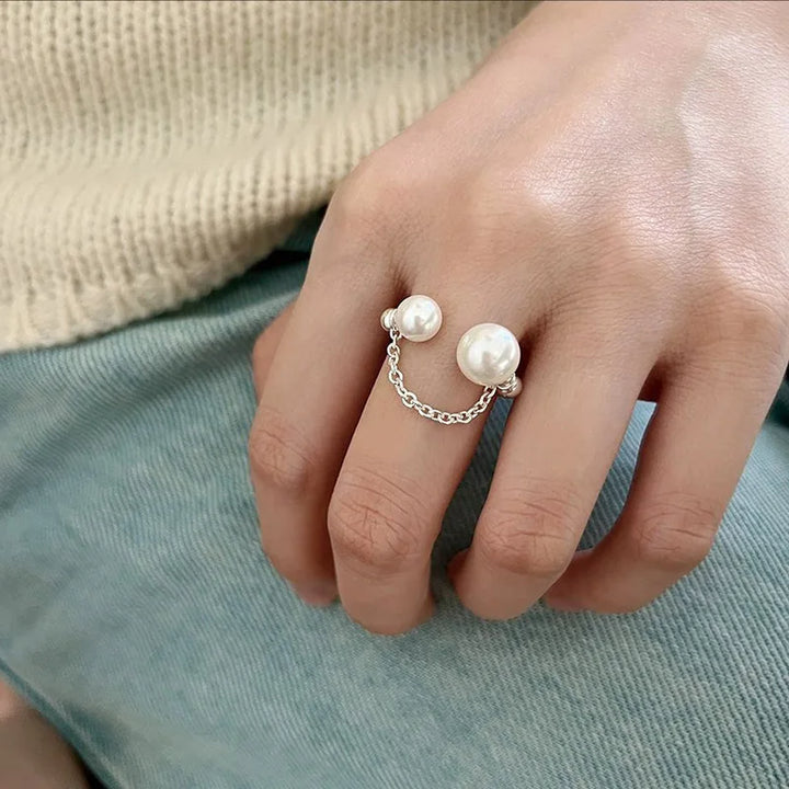 Dual Pearl Chain Ring