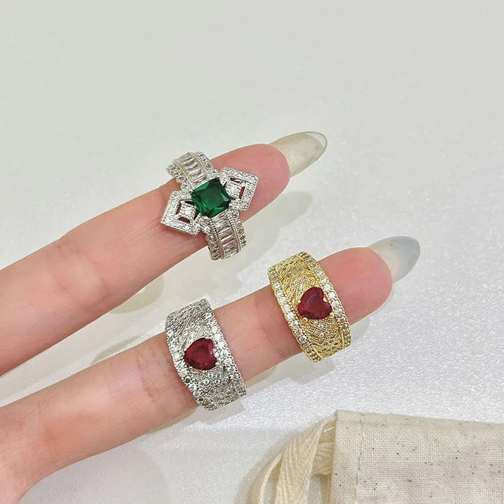 Elegant Colorful Zircon Ring