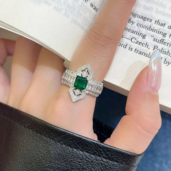 Elegant Colorful Zircon Ring