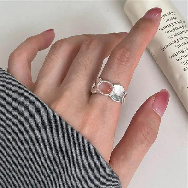 Elegant Flower Pearl Rings Style B resizable