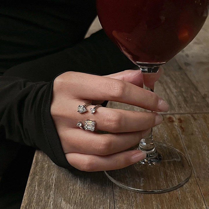 Elegant Sparkling Zircon Rings