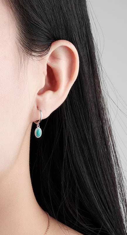 Ellipse Enamel Drop Earrings