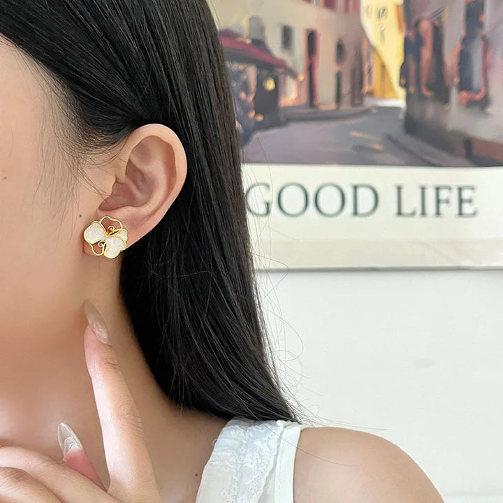 Enamel Glaze Petals Earrings