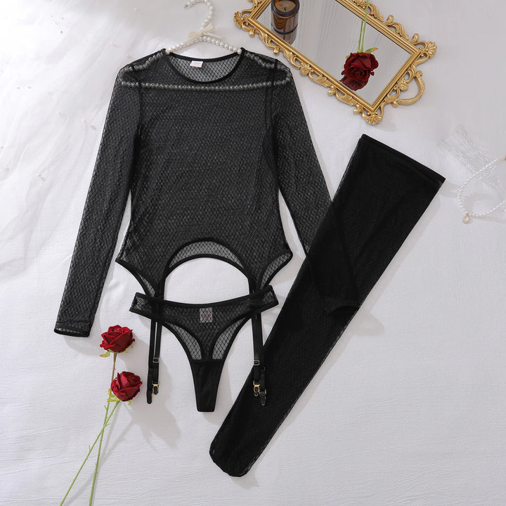 Erotic Net Mesh Lingerie Black