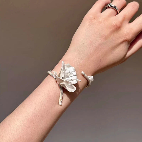 Flower Geometric Cuff Bracelet Bracelet