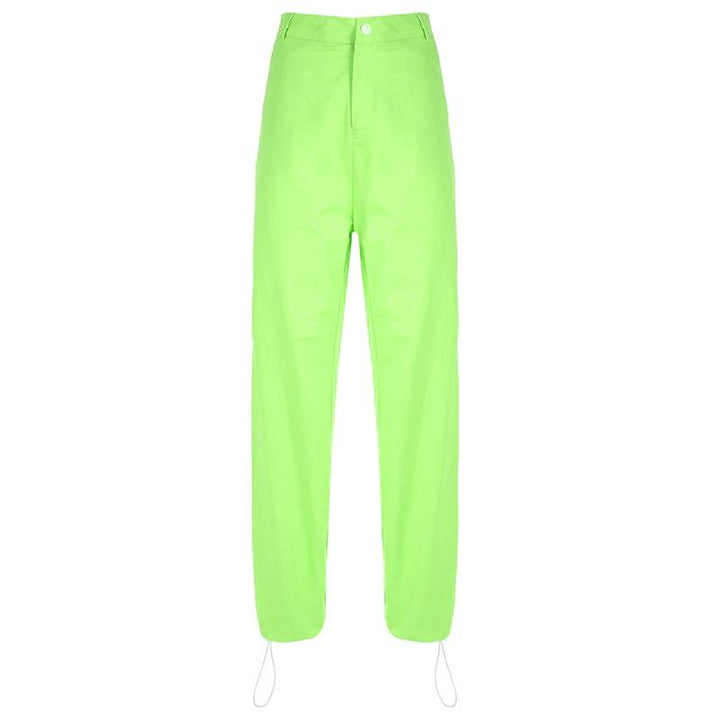 Fluorescent Green Cargo Pants - Cargo Chic