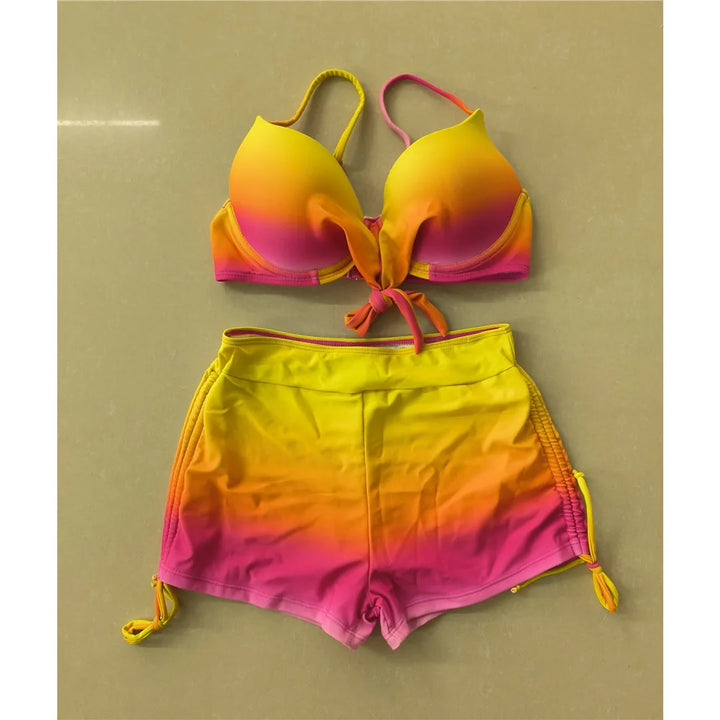 Gradient Knotted Bikini Orange