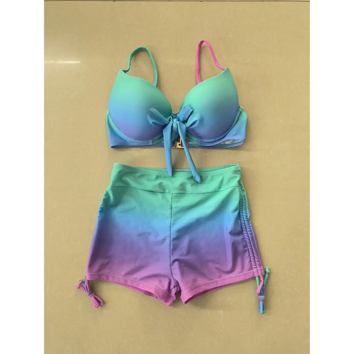 Gradient Knotted Bikini Sky Blue