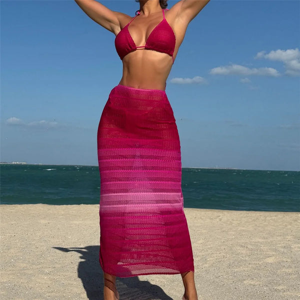 Gradient Skirt High Cut Bikini
