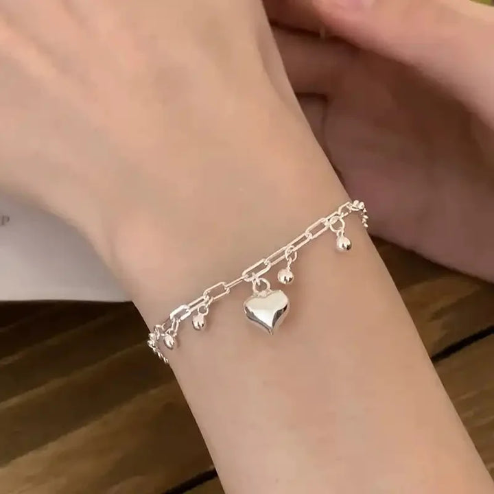 Heart Pendant Chain Bracelet