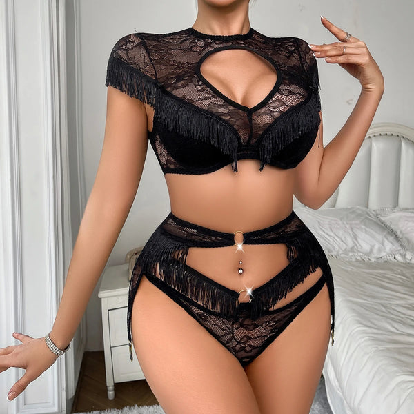 Hollow Lace Tassel Lingerie