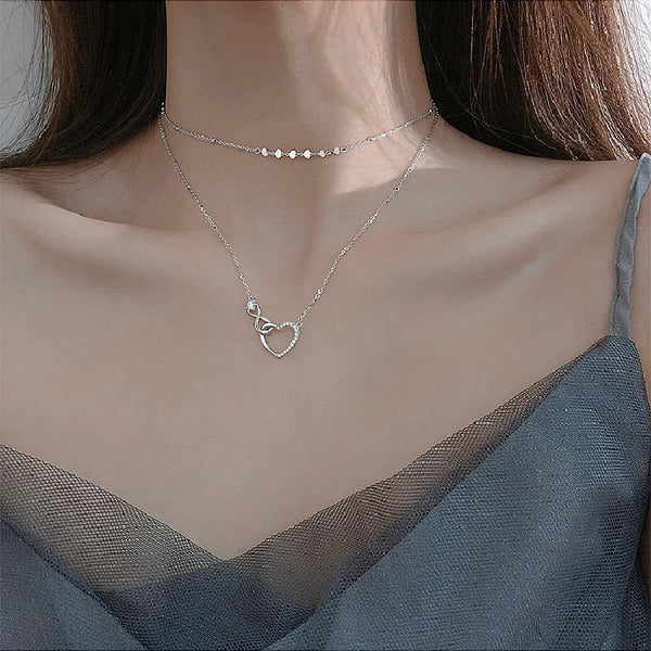 Infinity Heart Zircon Necklace