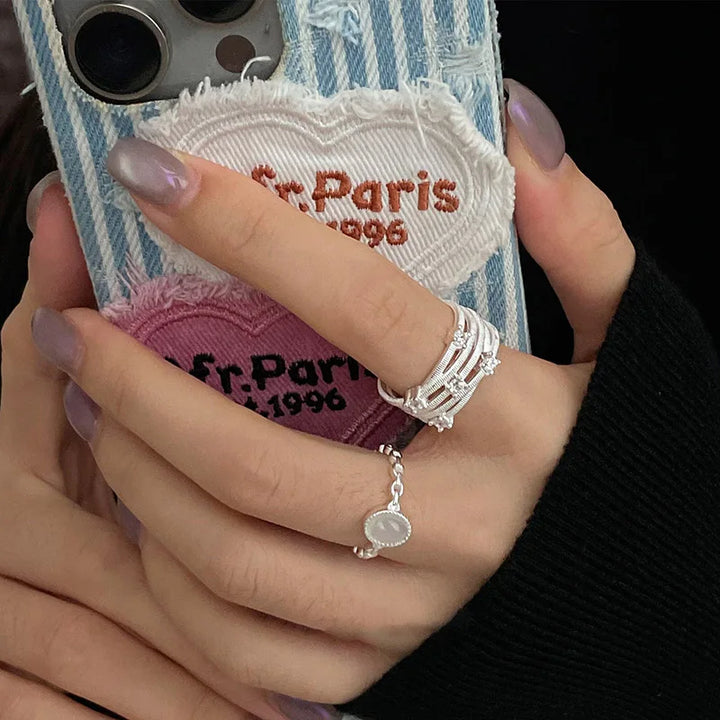 Inlaid Zircon Multilayer Rings