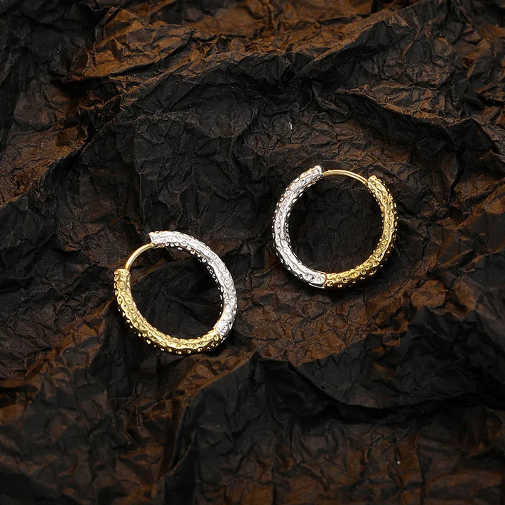 Irregular Bicolor Hoop Earrings Earrings