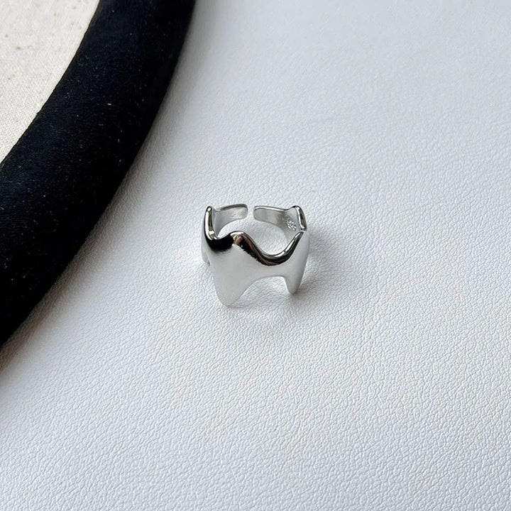 Irregular Smooth Ring Silver resizable