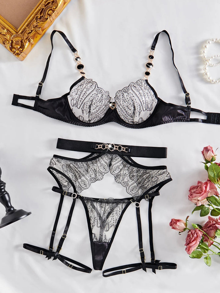 Lace Bandage Rhinestone Lingerie-Cargo Chic