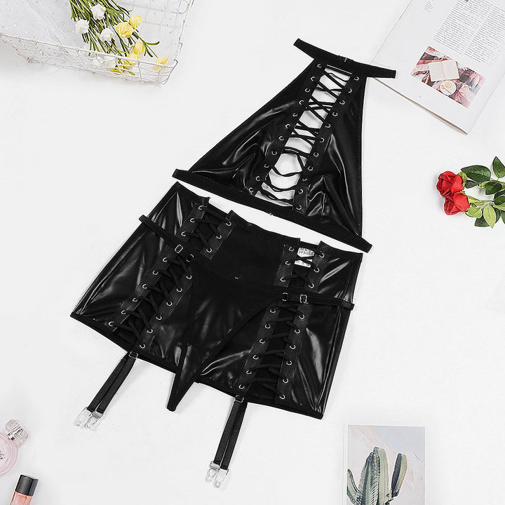 Lace Up Leather Lingerie Set-Cargo Chic