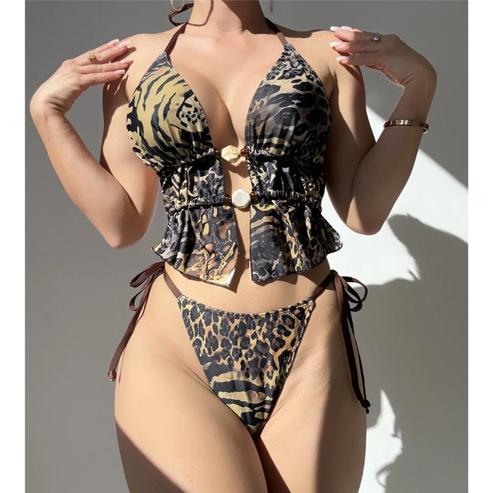 Leopard Printed Tankini Bikini