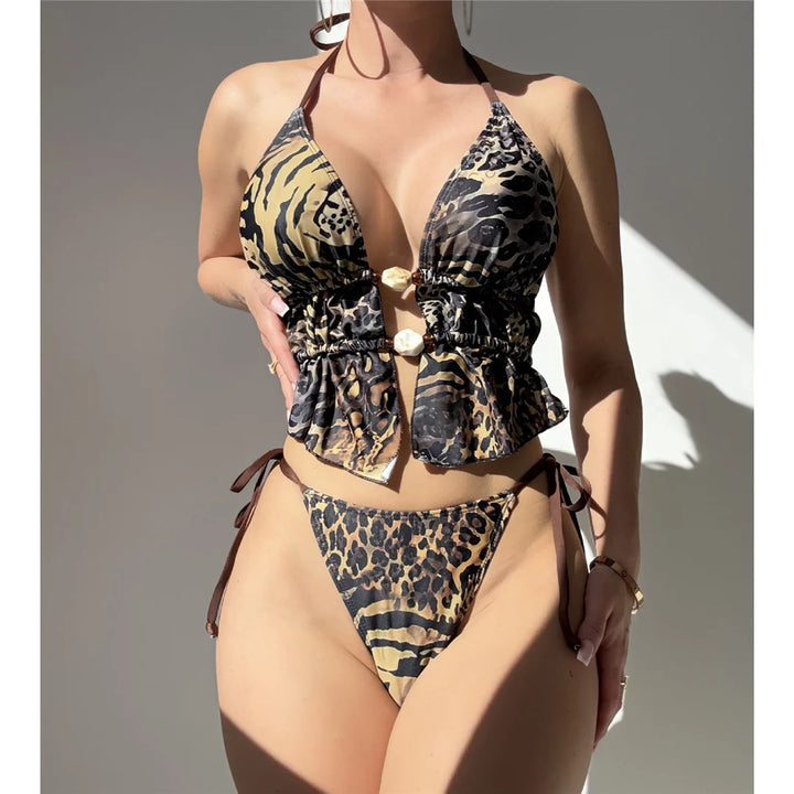 Leopard Printed Tankini Bikini