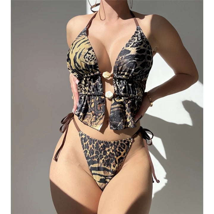 Leopard Printed Tankini Bikini